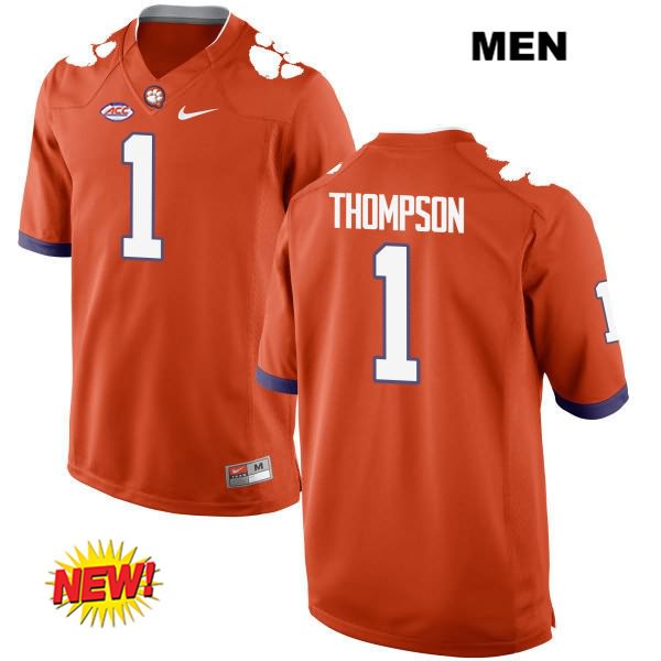 Men's Clemson Tigers #1 Trevion Thompson Stitched Orange New Style Authentic Nike NCAA College Football Jersey THD5746NH